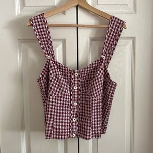 Maeve by Anthropologie Gingham Corset Crop Top